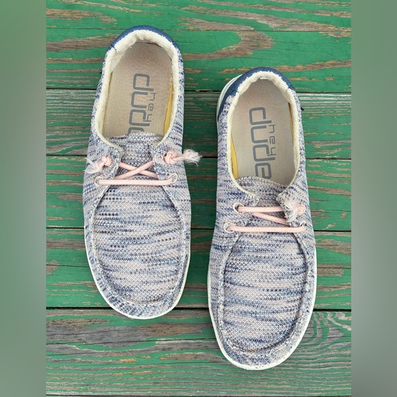 Hey Dude Shoes - Hey Dude Wendy Sox Womens Sz 7 Light Pink Slip On Comfort Casual Flat Shoes